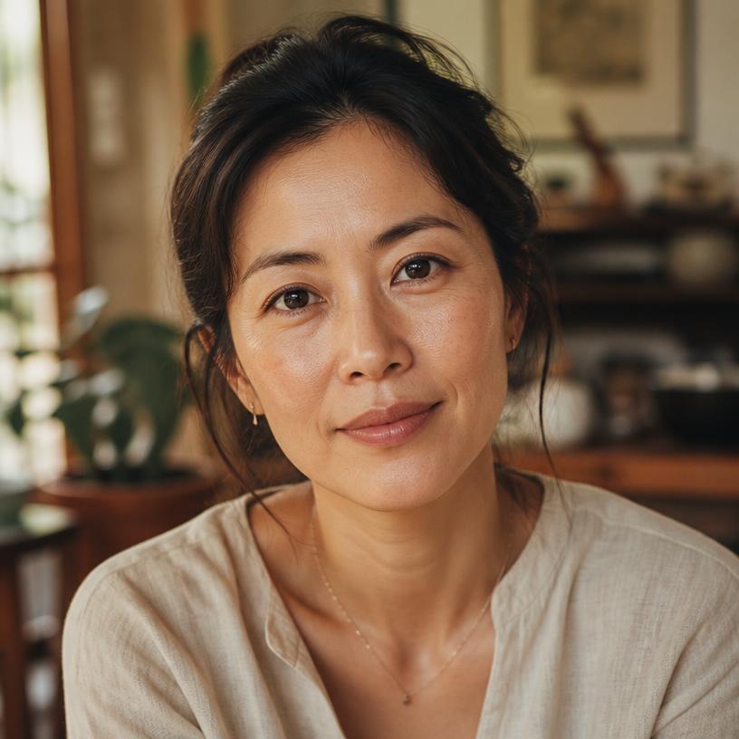 Kelly Nguyen, at home in warm afternoon light
